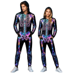 Unisex T&auml;iskasvanute Halloweeni Kapuutsiga Kombinesoon Kost&uuml;&uuml;m Meestele Naistele M lilla