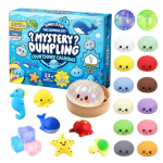 Pelmeeni Squishy Advendikalender 2026 Salap&auml;rane Pelmeeni Loendurikalender Juhuslikud Bao Bun Pigistatavad Fidget Nukud Stressi Leevendamiseks blue