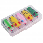 P&uuml;&uuml;gis&ouml;&ouml;dad Topwater Ujuv umbrohuta peibutis Konnas&ouml;&ouml;t Kahekordsed teravad konksud Pehme s&ouml;&ouml;t Bassip&uuml;&uuml;k 5 Pcs