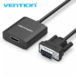 Ventioni VGA-HDMI-muundur Onten 1080P VGA-maas-HDMI-adapter arvuti jaoks, lauaarvuti s&uuml;learvuti monitori projektor 15cm must