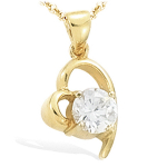 Les Tr&eacute;sors De Lily [B9381] &ndash; kullatud ripats Coeur C&acirc;lin kuldvalge &ndash; 10x15 mm kuld