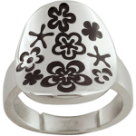 Bague acier 'Calypso' noir argent&eacute; 54 must