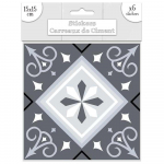 Les Tr&eacute;sors De Lily [Q7656] &ndash; 6 halli tsementplaatide kleebiste komplekt &ndash; 15x15 cm lilla