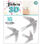 Les Tr&eacute;sors De Lily [Q8025] - 16 stickers 3D 'Hirondelles' gris - planche 30x22 cm hall