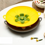 Silikoonist lille t&uuml;&uuml;pi &uuml;levooluvastane kate Silikoonist v&auml;rsket s&auml;ilitav kate P&ouml;&ouml;rlev kaas kollane