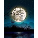 Teemantmaali ristpistekomplekt &Ouml;ine Kuu maastik Teemantidega inkrusteeritud teemanttikandid 20X30CM