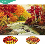 Mood Rubiku kuubik Teemant T&auml;isteemant Ristpistes Maastik Punane Mets 20X30CM