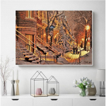 Teemantmaal 5d j&otilde;uluvana t&auml;isnurkne puur Teemanttikandid Ristpistes maastik, DIY seinakaunistus Full Round (20X30CM)