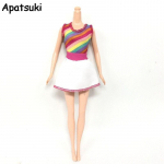 Rainbow Strip l&uuml;hikesed kleidid Barbie nukumaja jaoks 1/6 p&otilde;hjuslik riietus Moodsad r&otilde;ivad Barbie nukkudele Nukur&otilde;ivad M&auml;nguasi mitmev&auml;rviline
