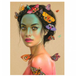 DIY teemantmaaling ingli maastik tikandid &ouml;&ouml;mosaiik kodukaunistus kassi ja koera teemandikunst Full Round 20X30CM punane