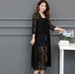 Pitsist kardigan keskmise pikkusega suvine v&otilde;rgust r&auml;tik lahtise &uuml;le p&otilde;lve ulatuva p&auml;ikesekaitseriietusega naiste jope s&auml;rk XXXL