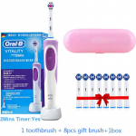 Oral B Dual Clean p&ouml;&ouml;rleva vibratsiooniga elektrilise hambaharjaga laetav Oral B hambahari 8 harjapeaga + hoiukarp