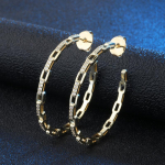 WWJ INS Style 18K kuldse v&auml;rvi r&otilde;ngaga k&otilde;rvar&otilde;ngad sillutatud tsirkoonist suure ringiga ehted kuld