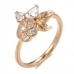 Kinel Rose Gold S&otilde;rmused Bling Tsirkoon lillega 8 roosa kuldne v&auml;rv