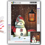 Teemantmaaling j&otilde;ulupuu J&otilde;uluvana lumememm Tikand Ristpistes Rhinestone kodukaunistus Full Round 20X30CM