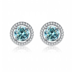 BagueRingen Real 925 Sterling Silver Jewelry Naiste Moissanite naastk&otilde;rvar&otilde;ngad 2x1ct Lab Loodud teemantk&otilde;rvakinnitusega pulmakink 2x1 carat sinine