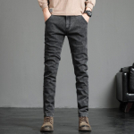 Meeste teksad Puuvillased Denim Hip Hop L&otilde;&otilde;gasad Jooksjad T&auml;navar&otilde;ivad Kitsad sinised p&uuml;ksid Hombre Harem P&uuml;ksid Mehed TP3609 27 sinine