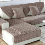 Talvine paksendatud flanellist diivanipadi libisemiskindel lihtne moodne kangas diivanir&auml;tikute kate 90*160cm kohv