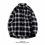 Jaapani kottis vintage suures suuruses s&auml;rgid meestele Casual Essential s&auml;rk Meeste avar ruuduline pikkade varrukatega s&auml;rk Meeste Korea avar, mugav s&auml;rk M must