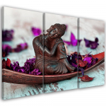 Kolmeosalise pildiga l&otilde;uenditr&uuml;kk Buddha Flowers Feng Shui 60x40 lilla