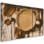 Kolmeosalise pildiga l&otilde;uendiprint Coffee Vintage Retro 60x40 beež