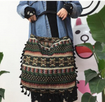 Vintage Bohemian Fringe &otilde;lakott Naiste Tutt Boho Hippie Mustlaste Fringed Naiste k&auml;ekotid Avatud kotid Kotid