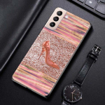 Telefoni&uuml;mbris Samsung S21 S20 Ultra S10 Plus Lite S21 S20 Fe 5g Galaxy S10e S9 S8 S7 Edge Shell Rose Pink Purple Bling Muster For Samsung S7