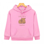 Kapybara kapuutsid Chilin Like A Pusad Lapsed Pikad varrukad Topid Laste Pullover T&uuml;drukute R&otilde;ivad Y2k Riided Beebipoiste Riided 150 roosa