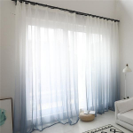 Moodne sinine gradientv&auml;rvi kardin T&uuml;ll Dekoratiivsed l&auml;bipaistvad kardinad elutuppa Magamistoa K&ouml;&ouml;k Hotelli kodu aknapaneelid W100xL270CM(Rod Pocket)