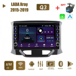 2-dine Android-autostereoraadio LADA Xray 2015-2019 jaoks koos nupunupuga GPS-navigatsiooniga Carplay multimeediumivideopleier 2+32 GB 1+16GB