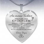 Meine Tochter Ich Liebe Dich kaelakee kullast h&otilde;bedast v&auml;rvi armastuse s&uuml;dameripats Saksa inspireerivad kaelakeed s&uuml;nnip&auml;evakingitused Papa-Silver