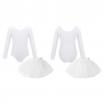 Laste t&uuml;drukute stiilne balletitantsu riiete komplekt pikkade varrukatega trikoo elastse v&ouml;&ouml;kohaga Tutu seelik 3-4 Years