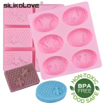 Ovaalsed ristk&uuml;likukujulised Bee 3D silikoonseebivormid seebi valmistamiseks k&auml;sitsi valmistatud k&auml;sit&ouml;&ouml;vannituba 1PC
