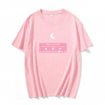 Moon Graphic Aesthetic Purple Print Tops Harajuku Jaapan Armsad Magusroosa Casual Sweet Girls Vintage Harajuku Kawaii naiste T-s&auml;rk XL roosa