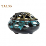 Viirukihoidja, aeglane suitsu puhastav &otilde;hk, j&auml;&auml;pragude muster, atraktiivne stressi leevendav viirukitorn joogaruumi varustus sinine