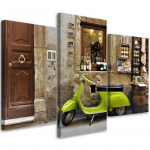 Kolmeosalise pildiga l&otilde;uenditr&uuml;kk Vespa Toscany Italy 60x40 pruun