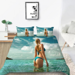 Koduse bikiinide voodipesukomplekt Seksikas ilumustriline voodipesu tekikate Padjap&uuml;&uuml;r Lina/kaheinimesevoodi t&auml;issuuruses 2/3 t&uuml;kki Baby 100x135cm