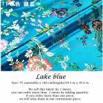 Lilleline žakaarkangas etniline damask brokaatkangas satiin kunstsiidist retro k&auml;sit&ouml;&ouml; Qipao kleidi jaoks 75 * 100 cm j&auml;rve sinine v&auml;rv