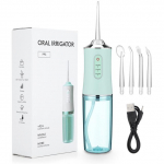 Oral Irrigator Portable Dental Water Flosser USB taaslaetav vesijoaga hambaniit, 4 joaga otsik 220ml 3 režiimi IPX7 1400rpm