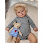 60CM/50CM Reborn Toddler Populaarne Maddie armas t&uuml;drukunukk juurtega blondide juustega Pehme kaisukehaga kvaliteetne k&auml;sitsi valmistatud nukk 50cm