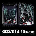 Juuksed, kolm ankrukonksu, kolmeharulised kuldkarbi kalakonksud, Amazonase kalmaari konksud 2#/10pcs roheline