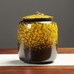 Traditsiooniline retrokeraamika teepurk majapidamises kasutatav suletud kuivatatud puuviljade kohvi hoiupaak reisimiseks kaasaskantav teekott kommiv&uuml;rtsikanister A 11.7X14.8CM   900ML