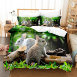 3D K&uuml;&uuml;liku voodipesukomplekt Armas loomade tekikate padjap&uuml;&uuml;r 2/3 t&uuml;kki AU180 * 210 t&auml;issuuruses kiiresti kuivav pehme kodutekstiil UK Single 135x200cm