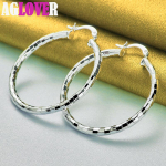 925 Sterling Silver Square 40mm Ring Hoop K&otilde;rvar&otilde;ngad Ehted