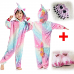 Lastemood Armas kodune vabaaja magamisriided Vikerkaare &uuml;kssarvik Kigurumi looma cosplay kost&uuml;&uuml;m kinnaste ja sussiga 4T