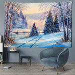 Lumine m&auml;nnimetsa vaip elutoa ja magamistoa seinakaunistuseks &ndash; pehme ja hubane kodukaunistus lihtsa paigaldamisega 95x73cm