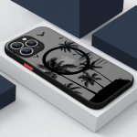 Luksuslik kookosepuu mustriga magnetiline telefoni kate iPhone 15 Pro Max 14 13 12 Mini 11 8 7 Samsung S23 S22 Ultra S21 FE matt kaitse&uuml;mbrise jaoks iPhone 15 must