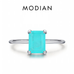 Modian 925 Sterling Silver klassikaline ristk&uuml;lik turmaliinist naiste s&otilde;rmes&otilde;rmus naistele v&otilde;luvad peened ehted 5 h&otilde;be