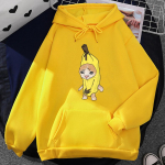 Banana Cat Cute Cartoon Plus Velvet Kanye dressipluusid Unisexi &uuml;lisuured fliisist kapuutsiga kapuutsid Unisex pulloverid Harajuku riided 2XL