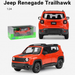 1/24 m&otilde;&otilde;tkava Welly Jeep Renegade Trailhawk sulamist auto mudel Valatud metallist m&auml;nguautod Auto mudel K&otilde;rge simulatsioon Kogumine Laste kingitused 1/24-17.5x7.5x7.2cm oranž